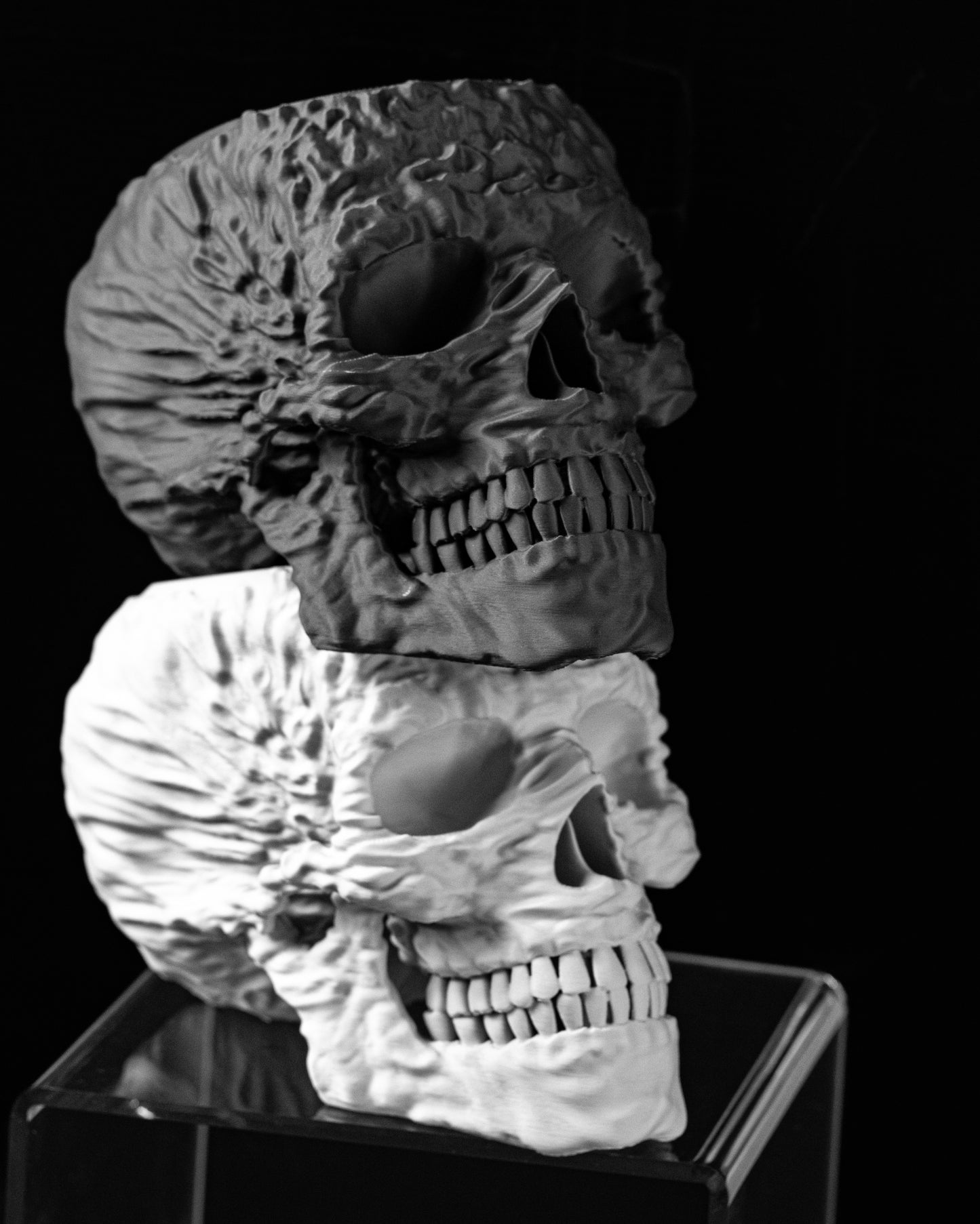 Planter-06: Skull Outdoor Planter With Integrated Drainage and Matching Saucer