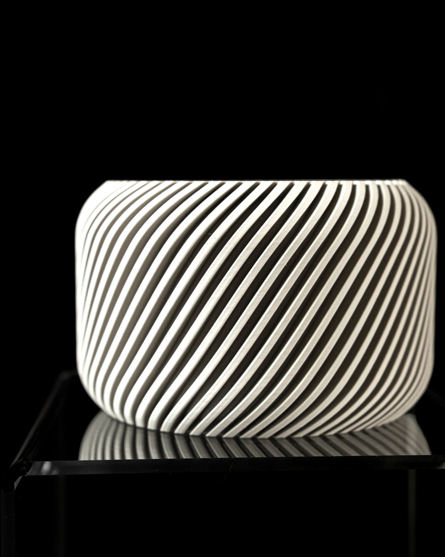 Planter-05: Slant Indoor Planter With Integrated Drainage and Matching Saucer