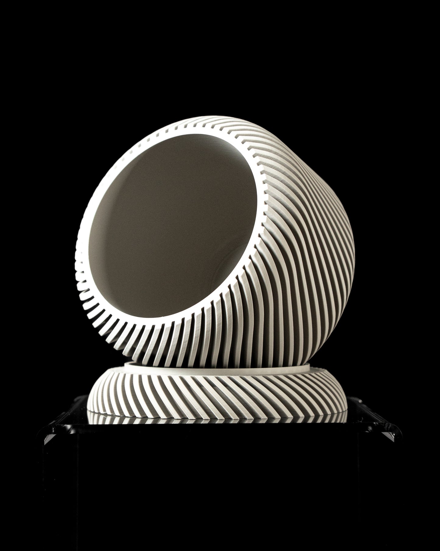 Planter-05: Slant Indoor Planter With Integrated Drainage and Matching Saucer
