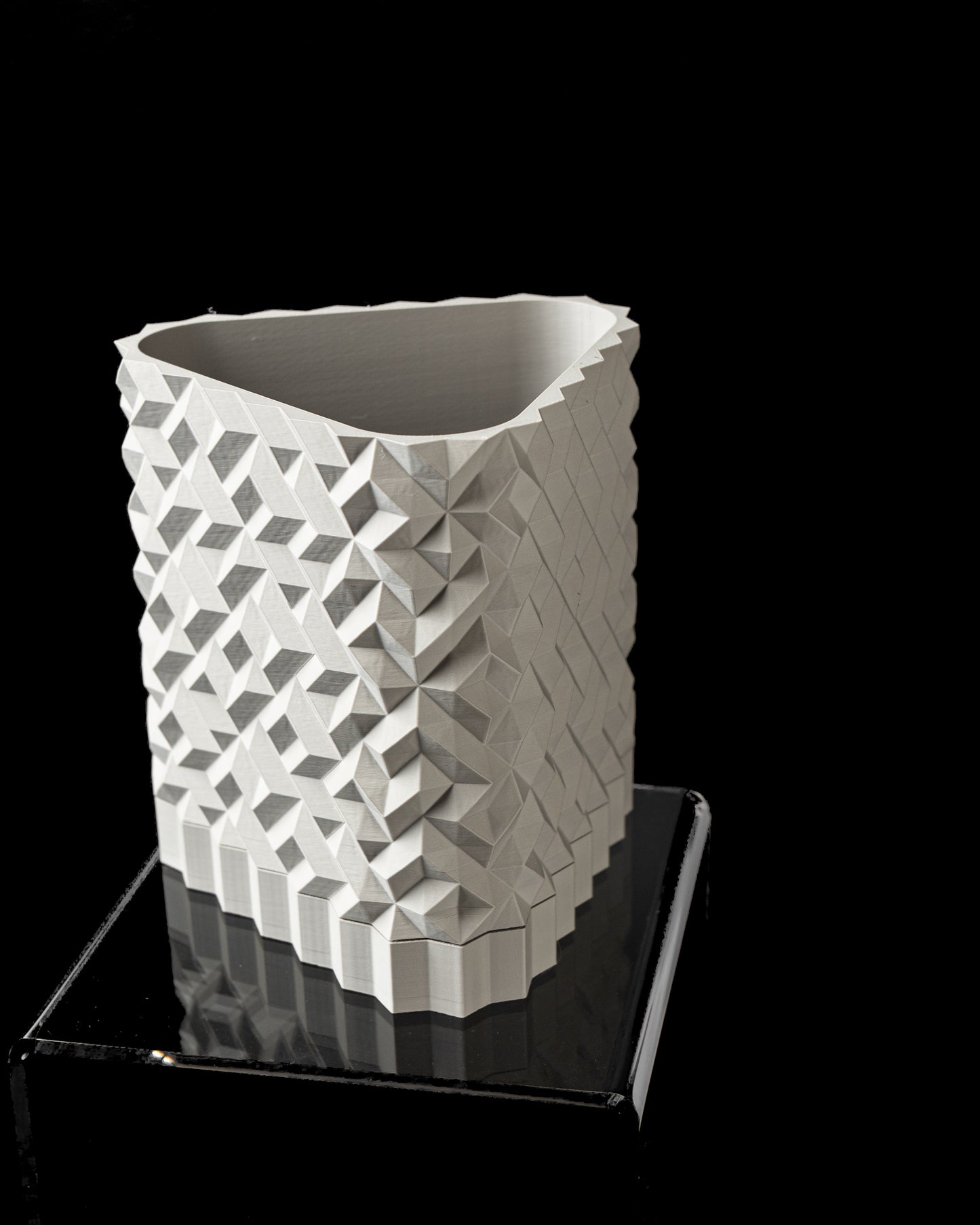 Planter-07: Cobble Indoor Planter With Integrated Drainage and Matching Saucer